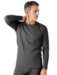 LAPASA Haut Thermique Homme Maillot de Corps à Manches Longues sous-Vêtements Chauds Automne/Hiver M26 Gris Foncé (1 Haut) M