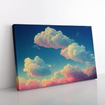 Spellbinding Cloudy Sky Canvas Wall Art Print Ready to Hang, Framed Picture for Living Room Bedroom Home Office Décor, 60x40 cm (24x16 Inch)