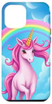 iPhone 12 Pro Max Colorful Unicorn in Clouds with Bright Rainbow Case