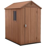 Abri Keter Darwin en re'sine effet bois evotech+ 1,19x1,84x2,50 m avec sol mural double couche pour jardin exte'rieur