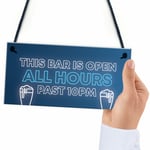 Neon Effect Bar Sign OPEN ALL HOURS Funny Home Bar Garden Pub Sign