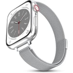 Milanese öglerem för Apple Watch Band 40 mm 44 mm 41 mm 45 mm 38 mm 42 mm 49 mm 45 mm smalt armband Iwatch Series 3 4 6 Se 7 8 Ultra slim silver 38mm 40mm 41mm