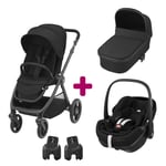 Maxi Cosi Pack poussette trio Oxford + nacelle Oria coque pebble 360 pro Essential Black