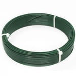 Fil d'attache en acier galvanisé plastifié pour grillage ou autre - 50 m x Diam 1.3mm - Vert - Linxor