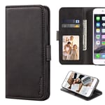 Nokia 3310 2017 Case, Leather Wallet Case with Cash & Card Slots Soft TPU Back Cover Magnet Flip Case for Nokia 3310 2017 (Black)