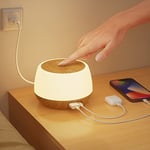 Görvitor LED Bedside Lamps with 20W USB Charging Port, Table Lamp with Colour Changing, Touch Lamps Bedside Dimmable Night Light with Timer & Memory for Living Room Bedroom Office Nursery