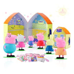 LUPPA Peppa Pig Family Figures - Set of 6 Family House with Playset Toys, Special Art & Crafts Fun - Includes Peppa, George, Daddy Pig, Mama Pig, Grandma Pig and Grandpa pig - Ideal for Ages 3 and up