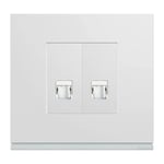 Hager - prise double complete RJ45 gallery blanc