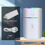 (Valkoinen ja 10kpl) 220ml Mini auton ilmankostutin USB Ultraääni eteeristen öljyjen diffuusori Älykäs puhdistaja Home Aroma Anion Mist Maker LED-yövalo