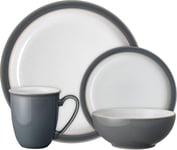 Denby - Elements Fossil Grey Dinner Set For 1 - 4 Piece Ceramic Tableware - Dis