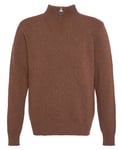 Barbour Essential Lammull Halv Zip Stickad Tröja Sand Herr L