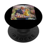 Trump Easter Bunny Eggs Funny Patriotic Easter Celebration PopSockets Adhesive PopGrip