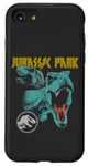 Coque pour iPhone SE (2020) / 7 / 8 Jurassic World T-Rex Rock Band Distressed Logo