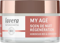 lavera MY AGE Crème de nuit - Crème de nuit contre la pigmentation - pour peaux matures - donne tonus & élasticité - vegan - cosmétiques naturels - 50 ml