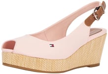 Tommy Hilfiger, Women, Iconic Elba Sling Back Wedge, Wedge Espadrille, Pink, 6.5