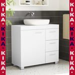 White Under Sink Bathroom Vanity Unit Wash Basin Base Cabinet Drawers Cupboard