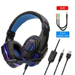 QearFun LED Casque Gamer Casque Avec Microphone Rose ¿couteur Casque De Jeu Gamer Fille Casques Filaires pour PC PS4 Ordinateur Portable-noir_XINENGJI