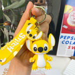 Anime Disney Stitch Nyckelring e Doll Keyring Fashion Par Väska Blå Gul - high quality Yellow