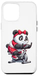 Coque pour iPhone 15 Pro Max Panda sur vélo d'appartement Gym Fitness Entraînement Sport