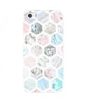 Coque Iphone 7 Iphone 8 Marbre pastel geometrique rose blanc