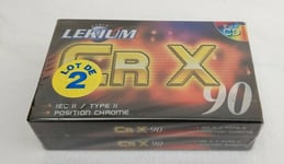 (3) 2 CASSETTES K7 AUDIO LEKIUM CRX 90 TYPE 2 POSITION CHROME NEUF SOUS BLISTER