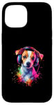 iPhone 15 Artistic Colorful Jack Russell Terrier Headphones Dog Jacky Case