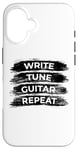 Coque pour iPhone 16 Write Tune Guitar Repeat Guitar Lover Instrument de musique