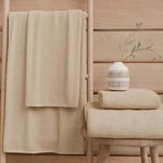 PETTI Artigiani Italiani - Bath Towels in 100% Cotton Terry Towel, 3+3 Towel Set, 6 Pieces, 3 Face Towels and 3 Hand Towels, Beige Towels