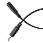 HDSupply Câble d'extension auxiliaire, 2,00m de câble jack d'extension, 3 pôles stéréo jack 3,5 mm audio, câble audio pour casque, barre de son, TV, voiture, radio, noir