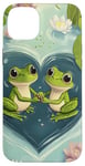 Coque pour iPhone 14 Plus Grenouille Cœur Bassin Saint-Valentin