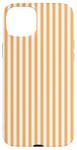 iPhone 15 Plus Cute Yellow-orange and White Vertical Stripes Girly Striped Case