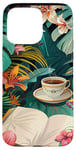 Coque pour iPhone 15 Pro Max White Pop Art Tropical Magic Book Floral Coffee Books