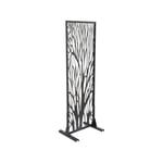 Clôture décorative en métal Tree - HABITAT ET JARDIN - 50 x 150 cm - Anthracite - Motifs d'arbres ajourés