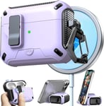 Compatible avec étui AirPods Pro 2,Compatible avec Chargement MagSafe, Pop-up Automatique avec Clip de Verrouillage de sécurité,Boîtier Violet Black-Switch