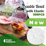 Round Square Food Fresh Saran Wrap Silicone Lid Bowl Cover Food Storage Covers