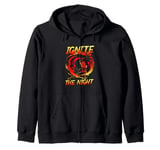 Women Fire Spinner Ignite The Night Fire Spinning Zip Hoodie