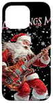 Coque pour iPhone 16 Pro Guitare Père Noël à bascule Cool Christmas Rock & Roll Musique