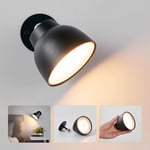 LED Wireless Wall Lamp with Touch Control, Battery Operated Wall Sconce, Black