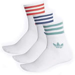 adidas Chaussettes Mid Cut CRW Sck XL Haut : Blanc/Blanc - Bas : Rouge S16/future Hydro F10/bleu Marine