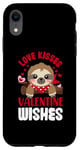 iPhone XR Love Kisses Valentine Wishes Sloth Valentine's Day Couple Case