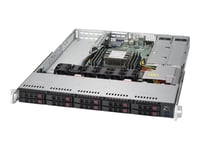 Supermicro Superserver 1019P-Wtr - Server - Kan Monteras I Rack 1U - 1-Vägs - Ingen Cpu Upp Till - Ram 0 Gb - Sata - Hot-Swap 2.5" Vik/Vikar - Ingen Hdd - Ast2500 - Gigabit Ethernet, 10 Gigabit Ethernet - Skärm: Ingen - Svart