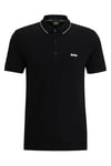 BOSS Mens Paule 4 Cotton-piqué Slim-fit Polo Shirt with Tonal Logo