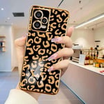 Jeelar ESONG Coque Femme pour Xiaomi Poco X5 Pro 5G,Animaux Motif léopard,Etui en Fine Silicone TPU Souple Galvanisé Housse de Antichoc Protection Case Original Cover pour Filles Noir