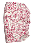 ROTATE Birger Christensen Printed Mini Ruffle Skirt Röd