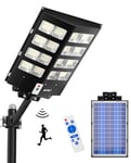 JAYNLT 3000W Lampadaire Solaire Exterieur, 100000LM 6500K Spot Solaire Exterieur avec Télécommande, IP67 Étanche Projecteur Solaire avec Detecteur de Mouvement pour Rue, Allées, Garage, Parking