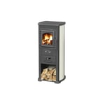 Webmarketpoint - Poêle à bois 7 Kw en acier et fonte Blist Ekonomik Lux Beige