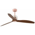 Ventilateur de plafond DECO FAN M acier cuivre, PC noyer H:45cm Ø128cm