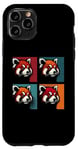 Coque pour iPhone 11 Pro Red Panda Pop Art – Vintage coloré mignon panda rouge amoureux