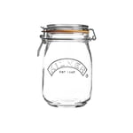 1L KILNER CLEAR GLASS CLIP TOP ROUND FOOD STORAGE PRESERVING AIR TIGHT JAR