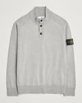 Stone Island Knitted Geelong Wool Half Button Zip Melange Grey